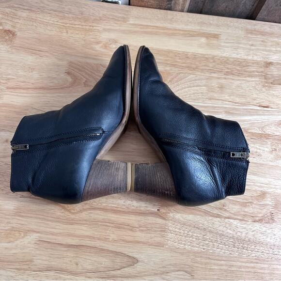 Madewell Boots Womens 8 Black Side Zip Ankle Leather Made in Italy - Picture 11 of 14